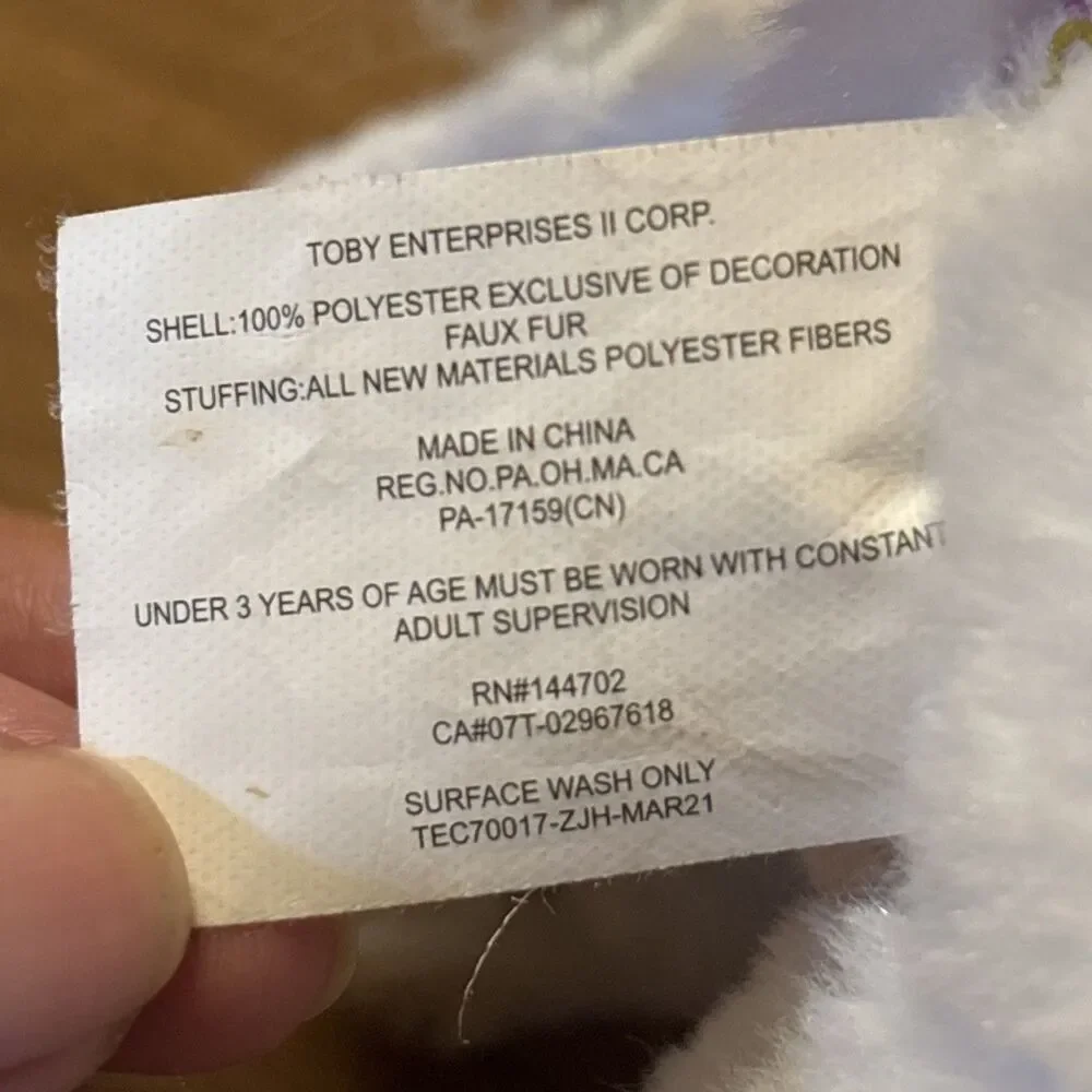 Toby Enterprises Unicorn Plush Purse Handbag White Rainbow Crossbody Bag